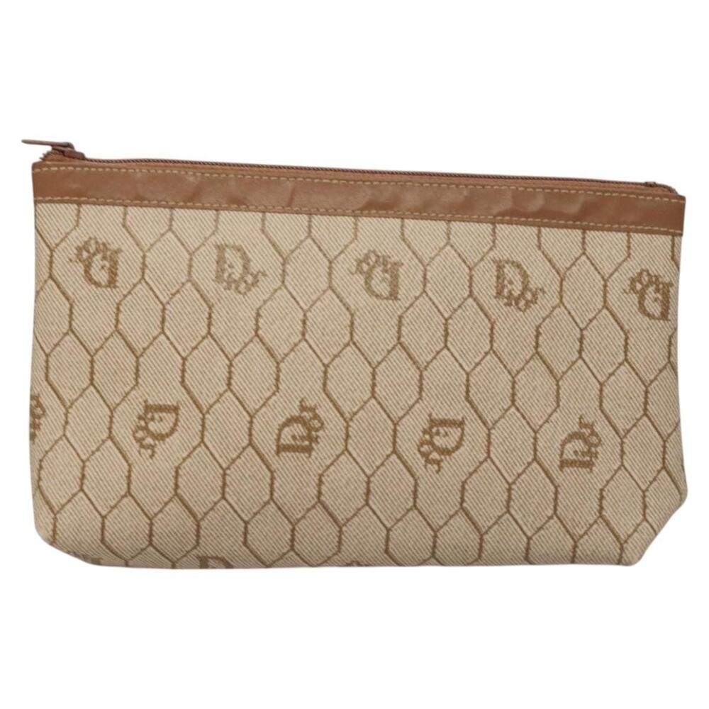 Dior Honeycomb Canvas Pouch Beige
